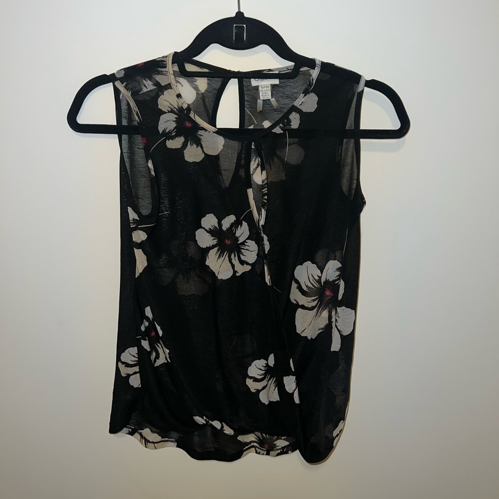 Sheer blouse with floral design